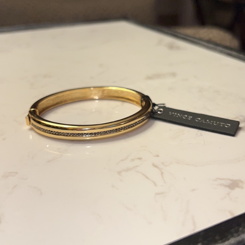 Black Rhinestone Bangle Bracelet - Picture 3 of 3